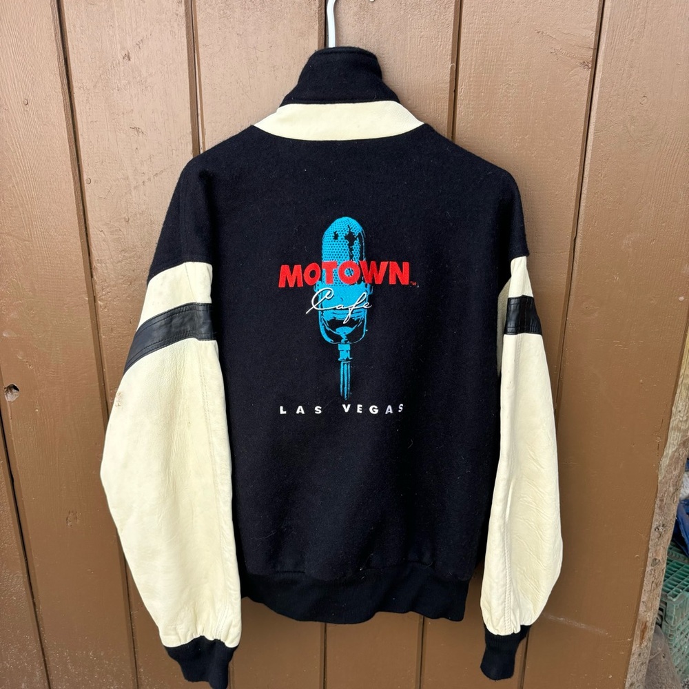 Motown Las Vegas Black and Cream Bomber Jacket